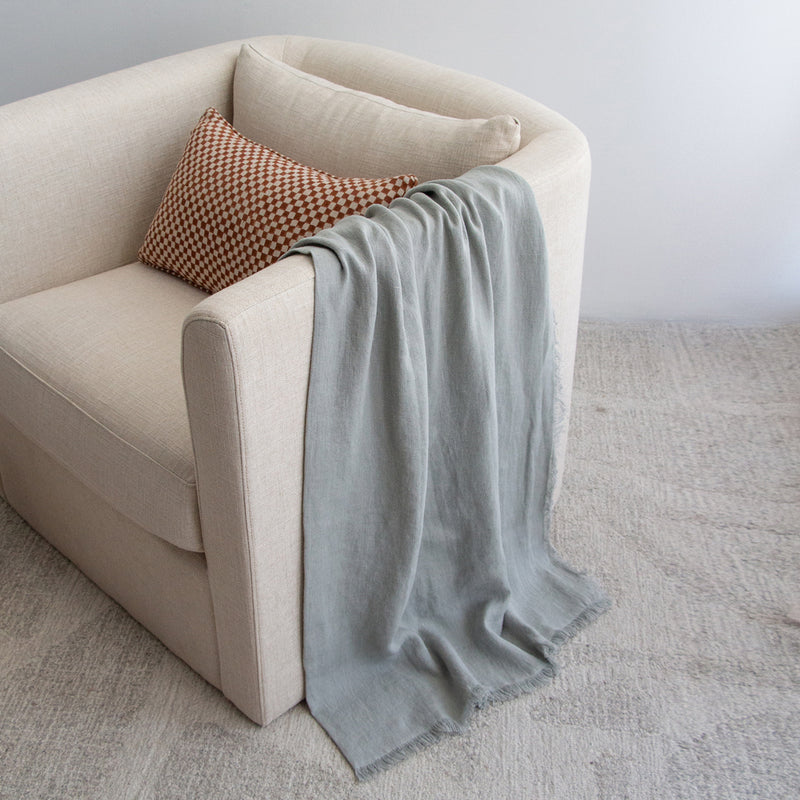 Salina Linen Throw- Mist