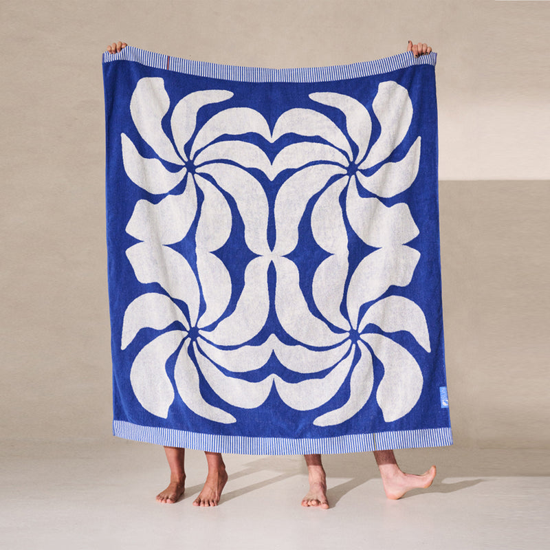 Lagos Double Towel - Sea Blue