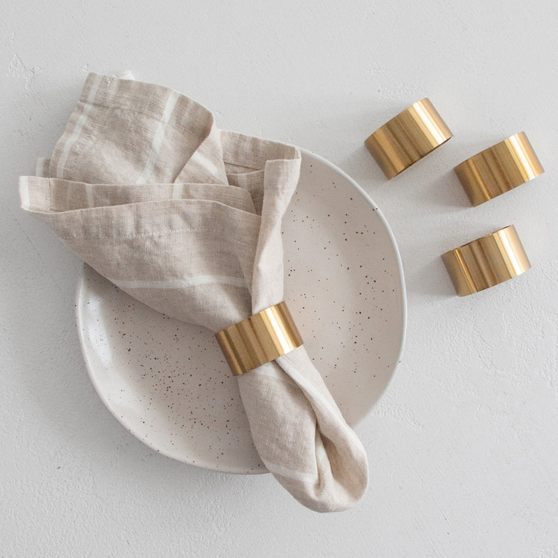 Gold Napkin Rings - Set of 4