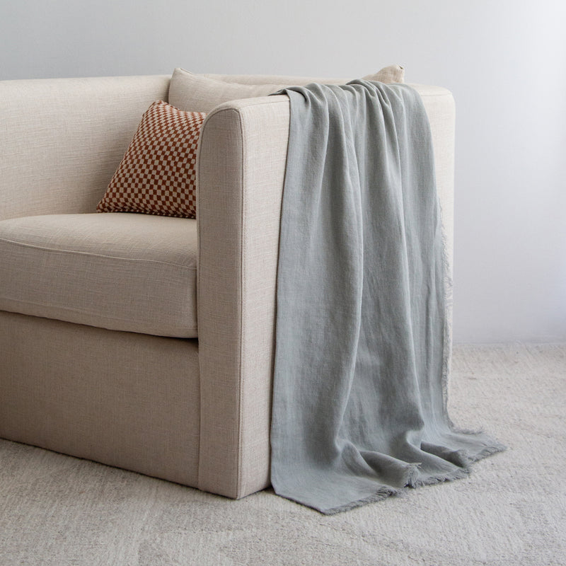 Salina Linen Throw- Mist