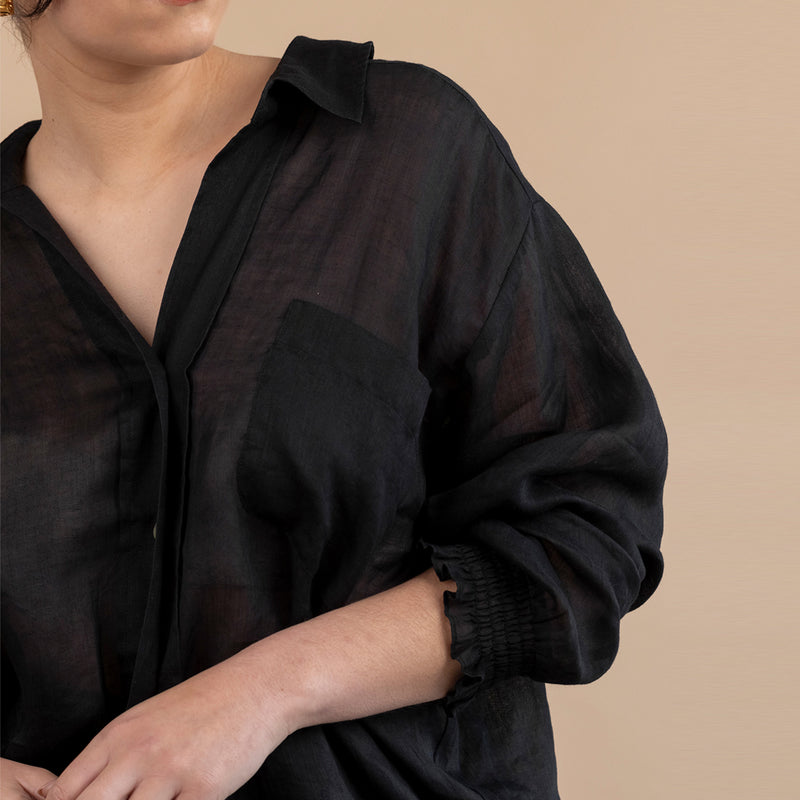 Inga Linen Shirt - Black