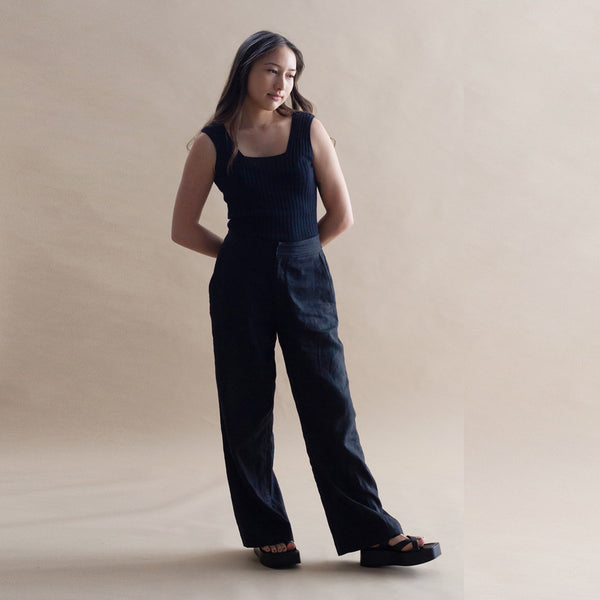 Imogen  Linen Pant- Black