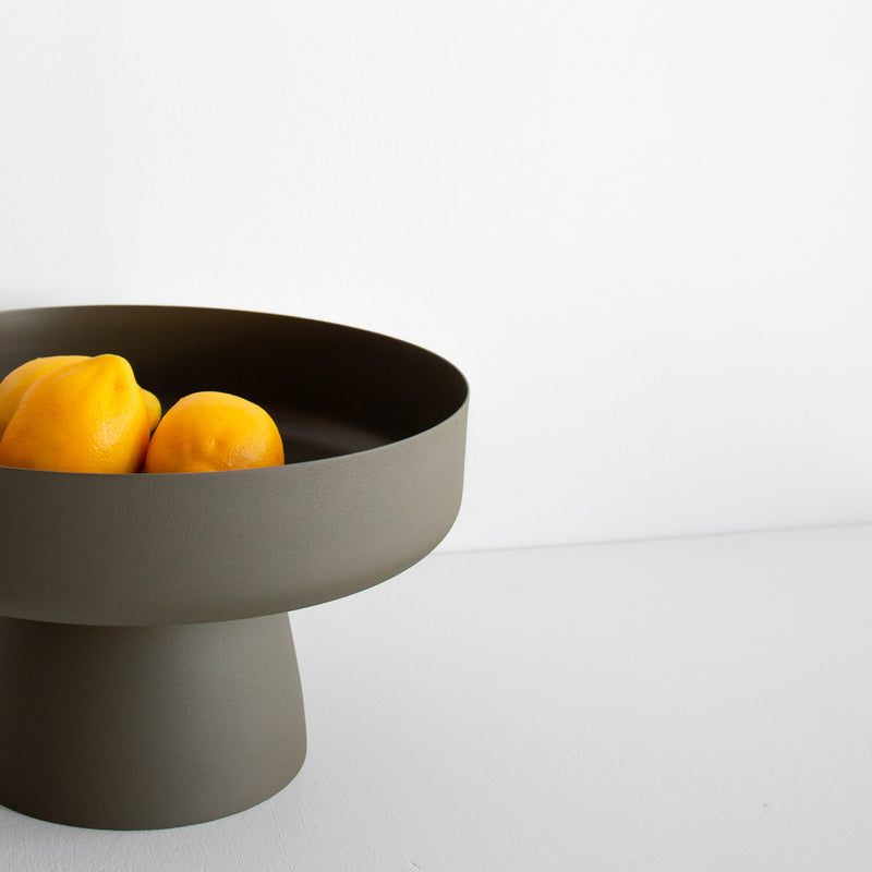 Mona Pedestal Bowl - Olive