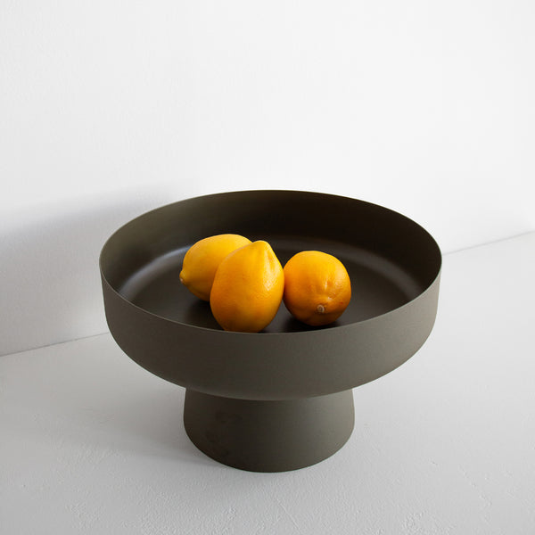 Mona Pedestal Bowl - Olive