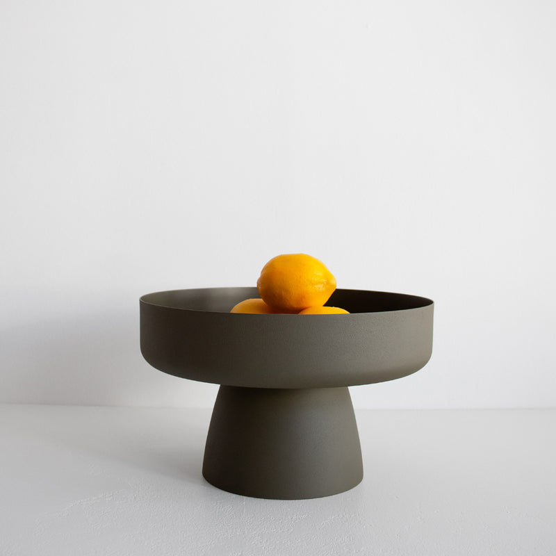 Mona Pedestal Bowl - Olive