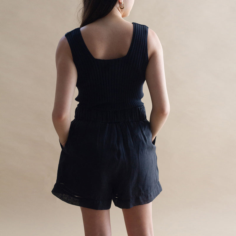 Lydia Linen Short - Black