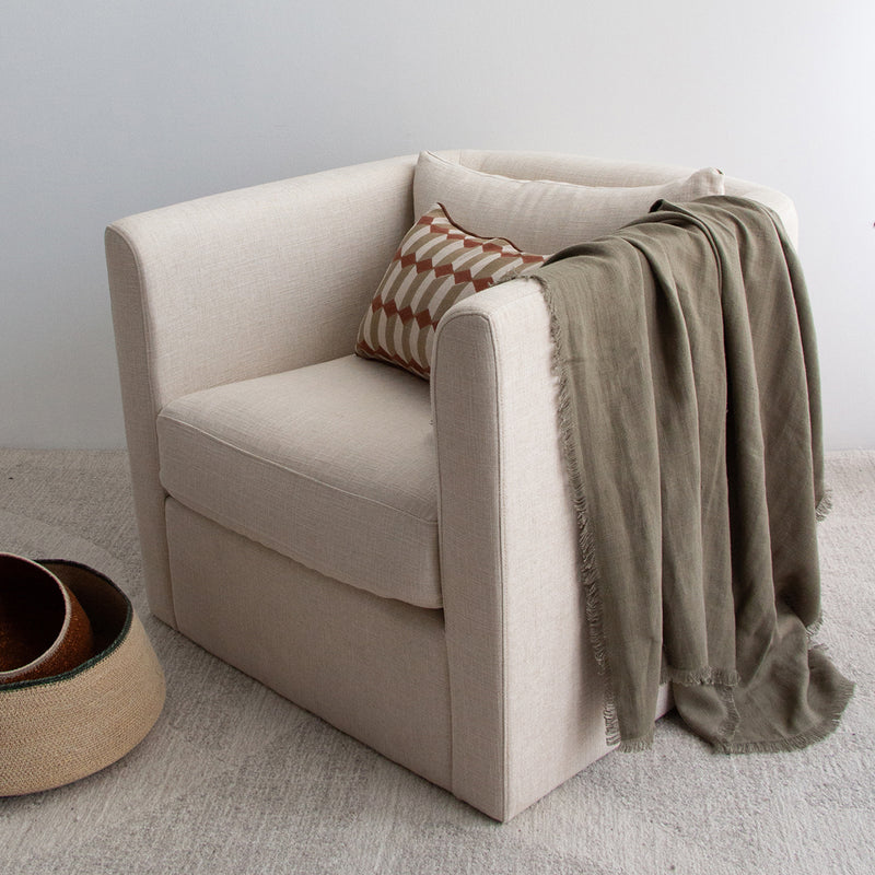 Salina Linen Throw- Thyme