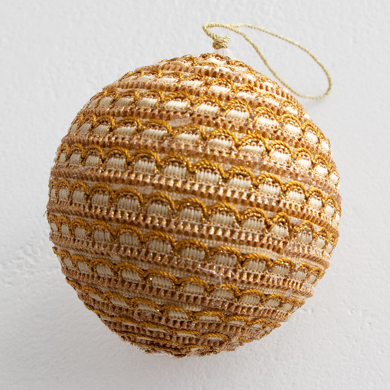 Hanging Braided Ball - Light Gold