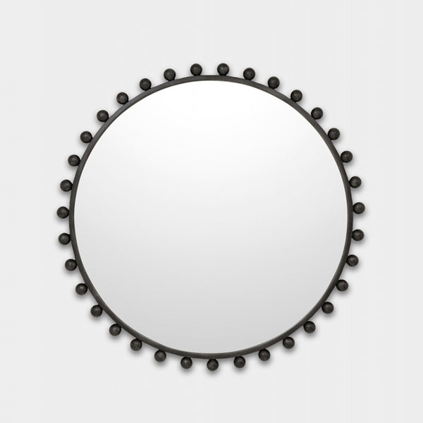 Luna Round Wall Mirror- Antique Black