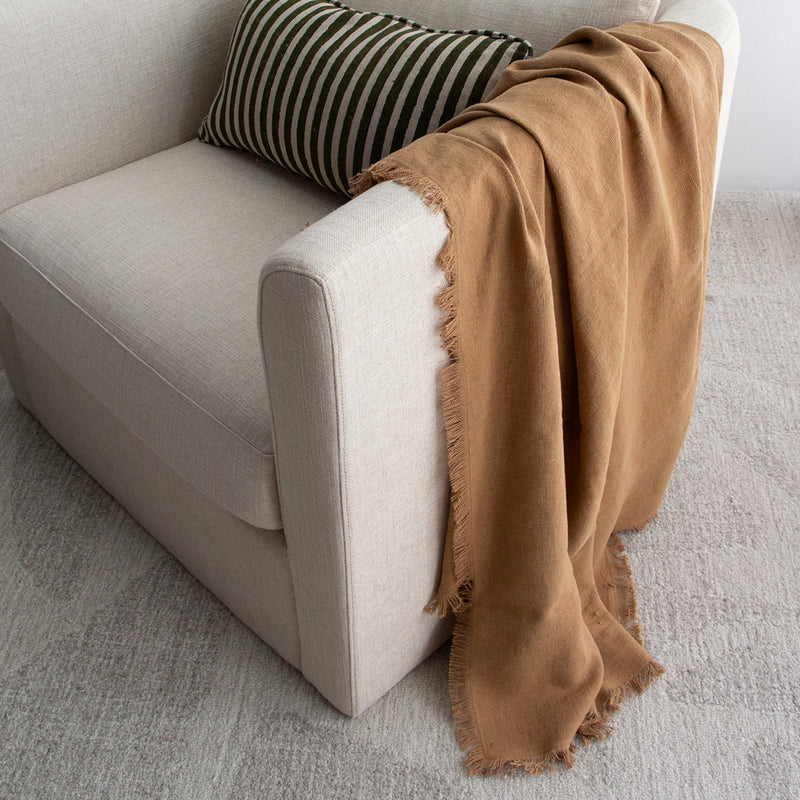 Salina Linen Throw- Cumin