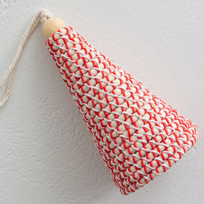 Hanging Fabric Cone Tree - Natural/Red