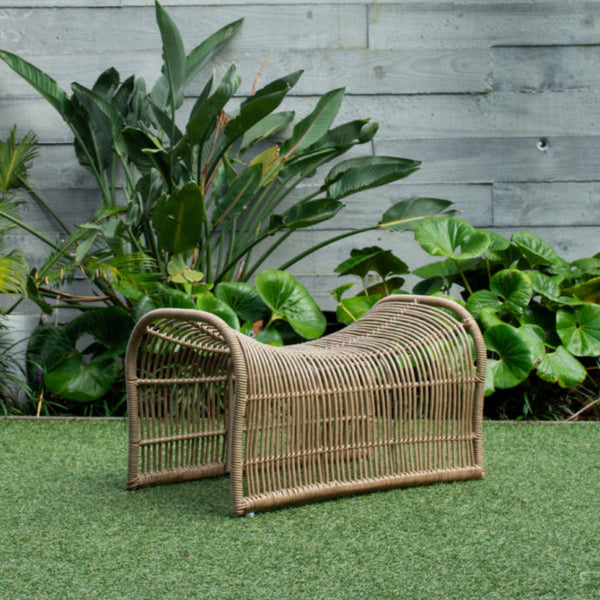 Wave Foot Stool  (Straight Weave) - Natural