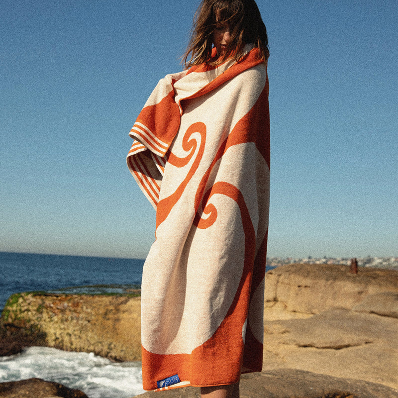 Florence Double Towel - Burnt Orange