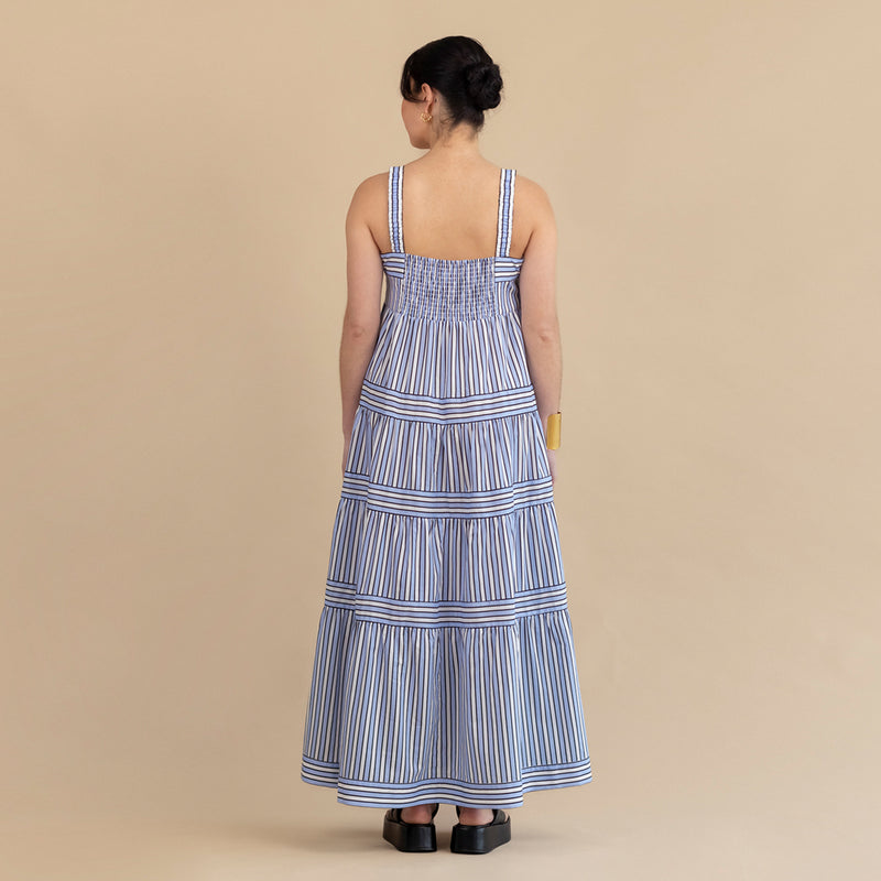 Lucille Maxi Dress - Sky Stripe