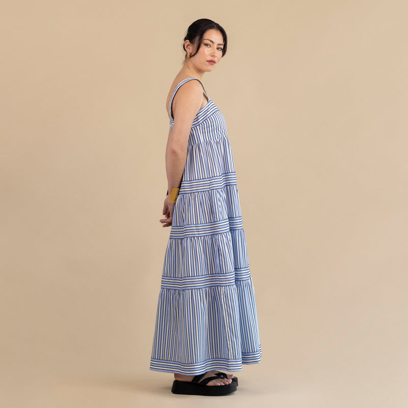 Lucille Maxi Dress - Sky Stripe