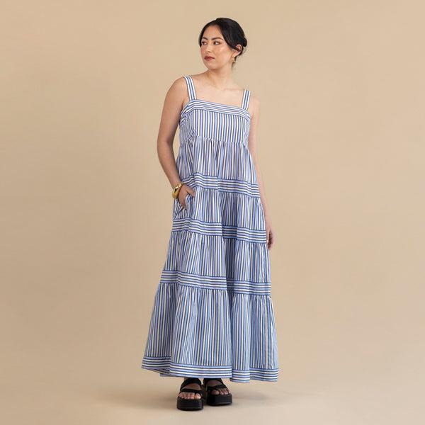 Lucille Maxi Dress - Sky Stripe