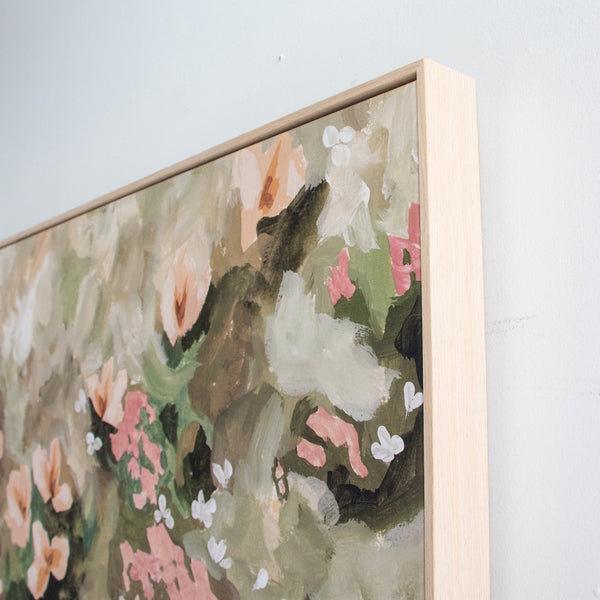 Floral Field Framed Canvas - Blush