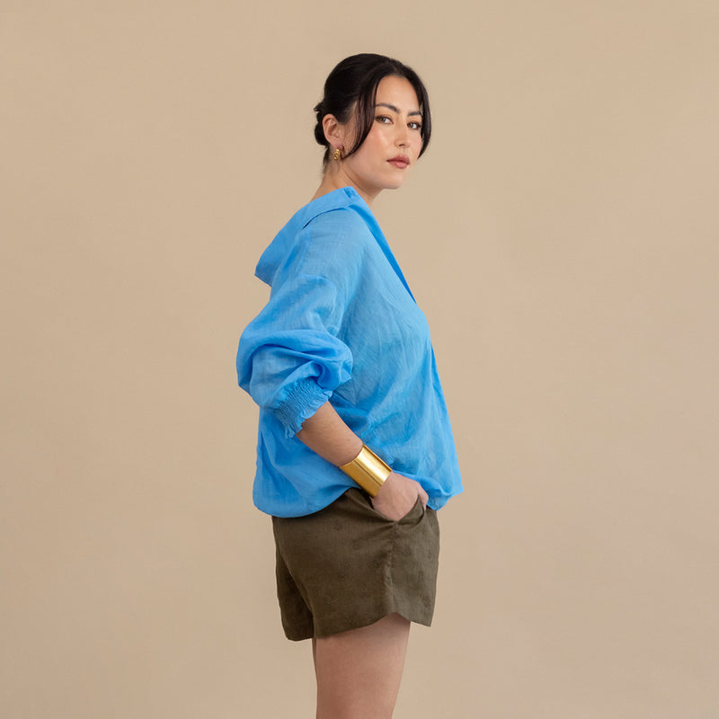 Inga Linen Shirt - Sky