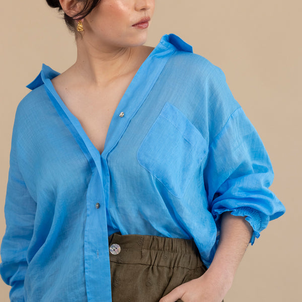 Inga Linen Shirt - Sky