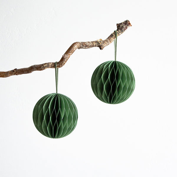 Round Honeycomb Decoration - Sage Green Set of 4