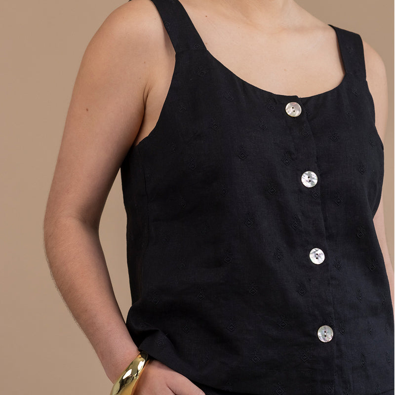 Poppy Reversible Top - Black