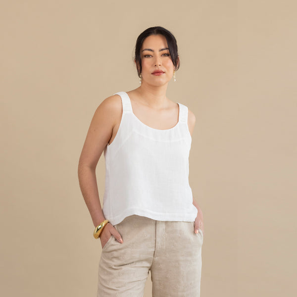 Poppy Reversible Top - White