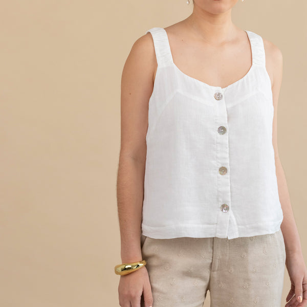 Poppy Reversible Top - White