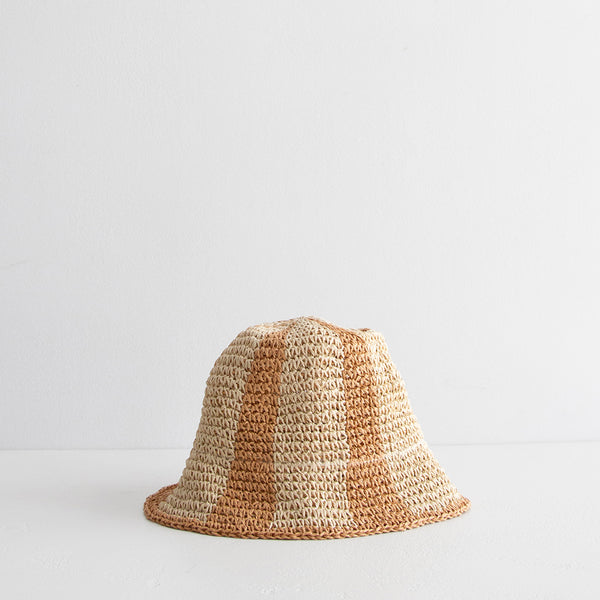 Two Tone Raffia Bucket Hat