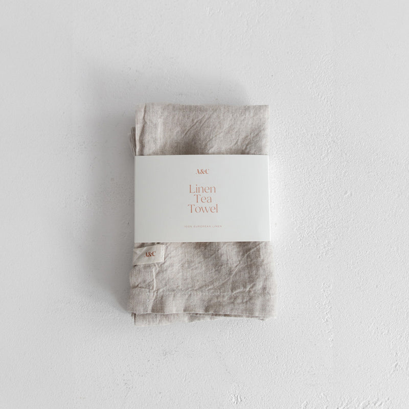 Linen Tea Towel - Oatmeal