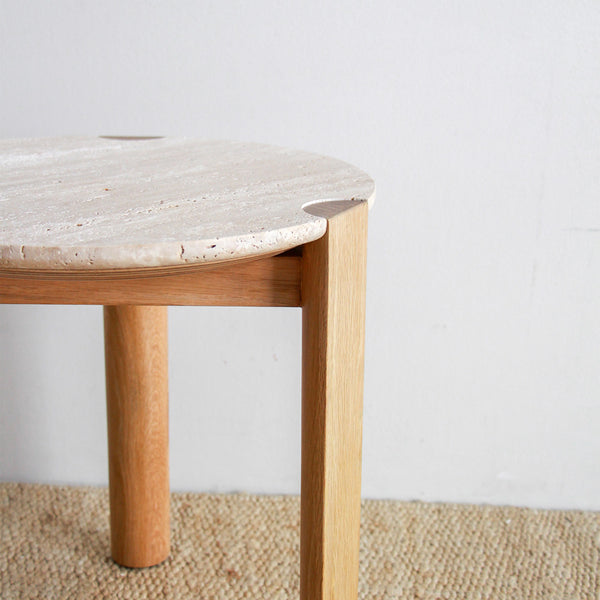 Arthur Travertine Side Table