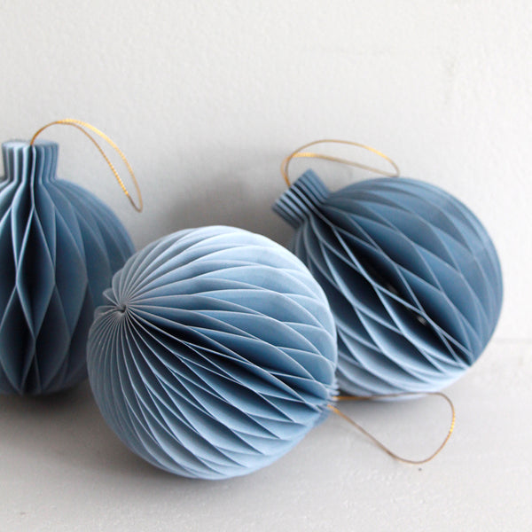 Paper Christmas Bauble - Ice Blue