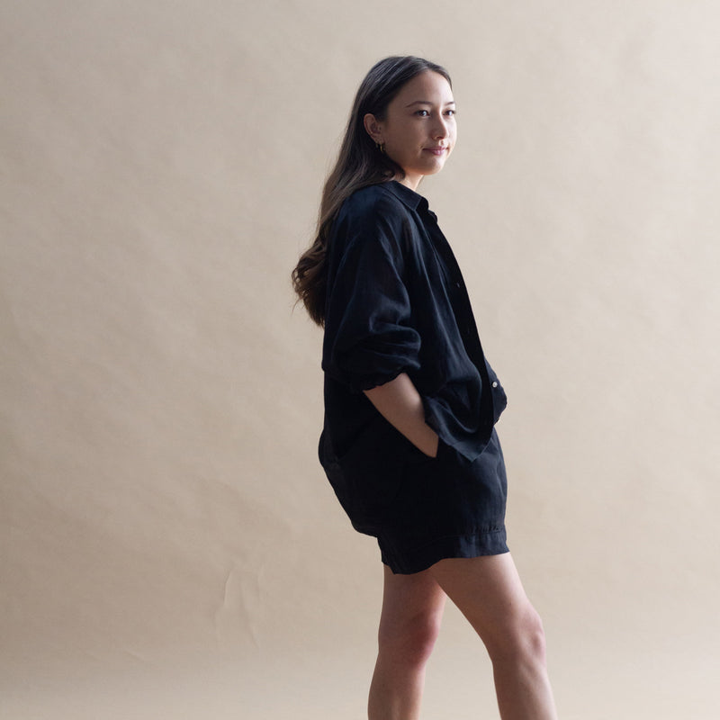 Inga Linen Shirt - Black