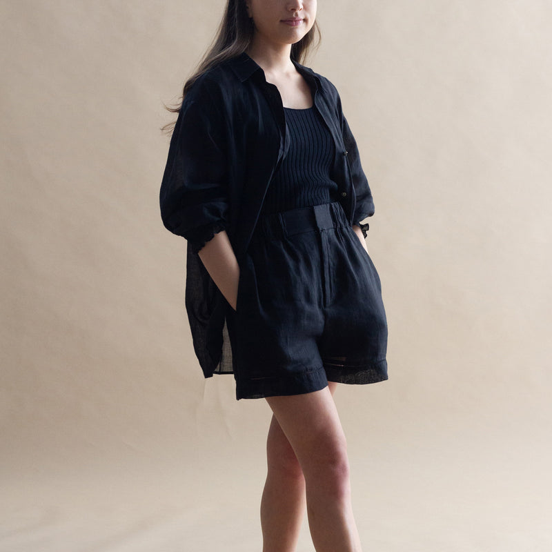 Inga Linen Shirt - Black