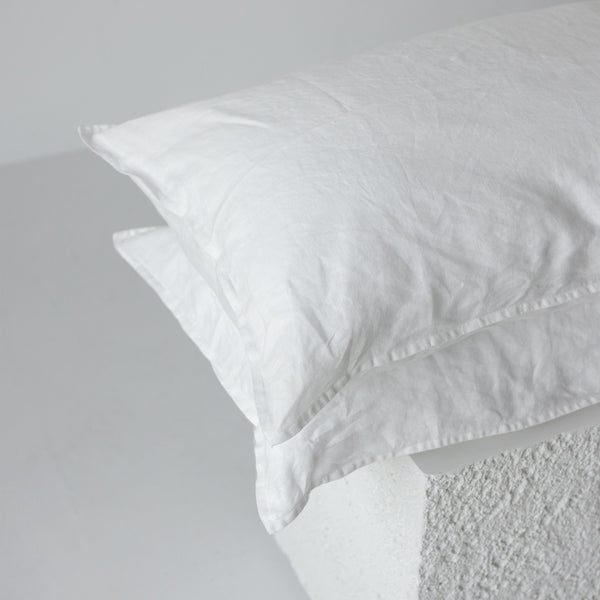 European Linen Pillowcase Pair - White