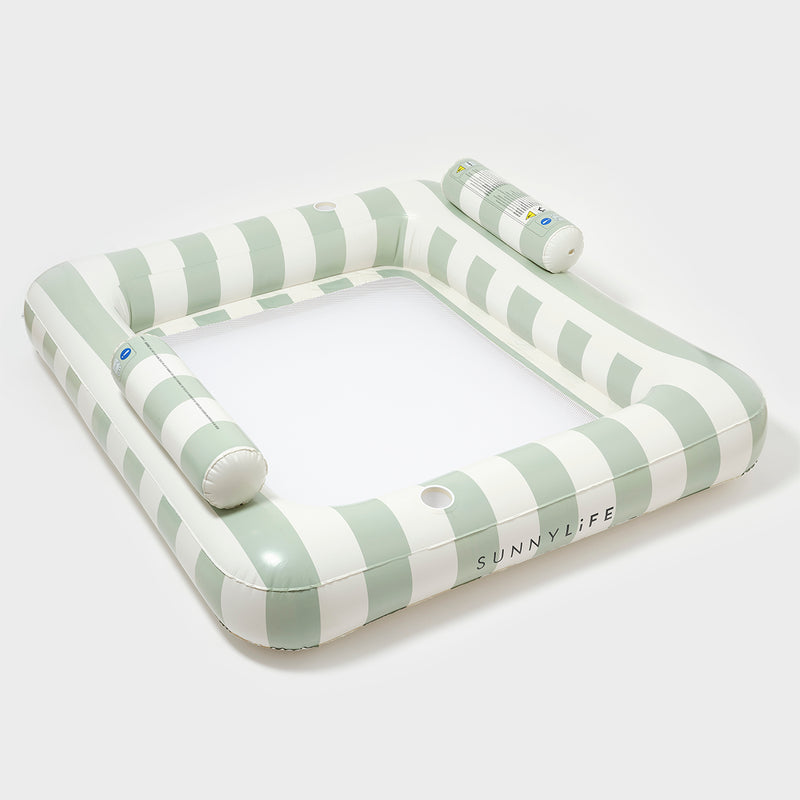 Luxe Square Hammock Float - Soft Olive Stripe