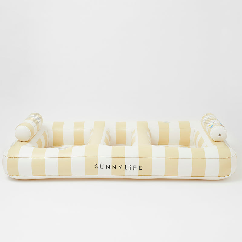 Luxe Rectangle Hammock Float - Soft Mustard Stripe