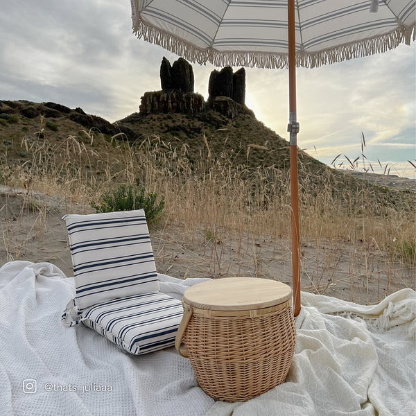 Lean Back Beach Chair-  Coastal Blue