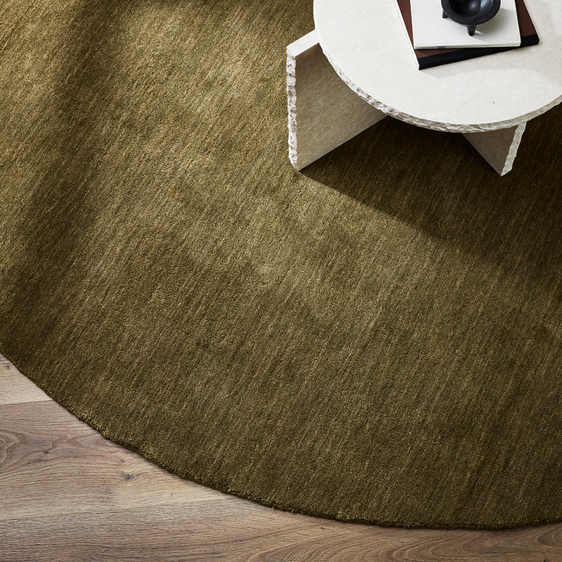 Sandringham Round Floor Rug - Moss