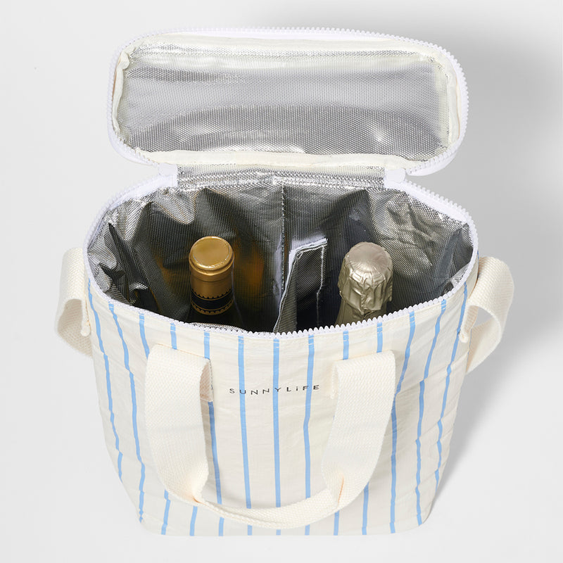 Drinks Cooler Bag -  Blue/Cream