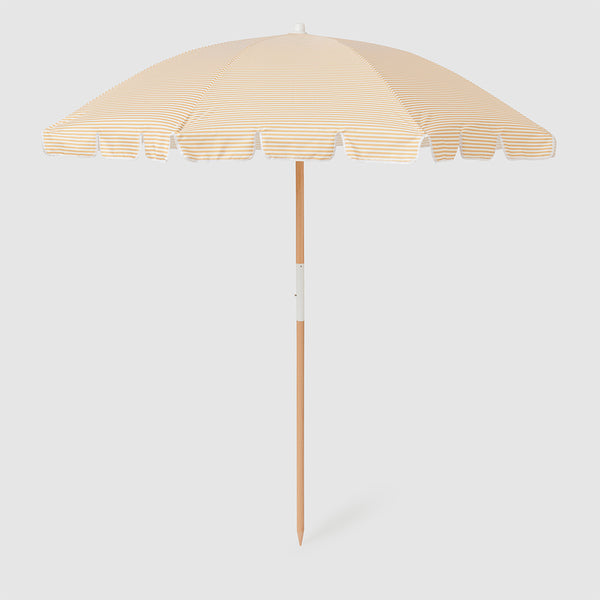 Beach Umbrella - Mustard Stripe