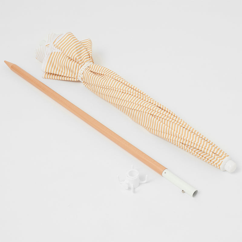 Beach Umbrella - Mustard Stripe