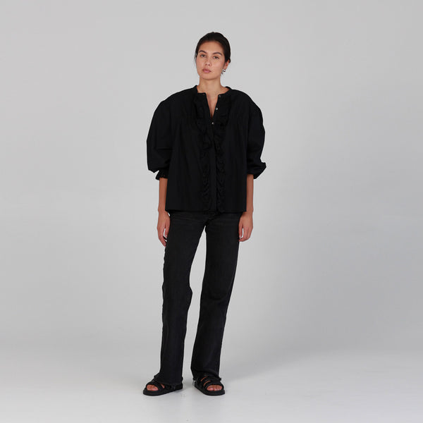 Tess Broderie Blouse - Black