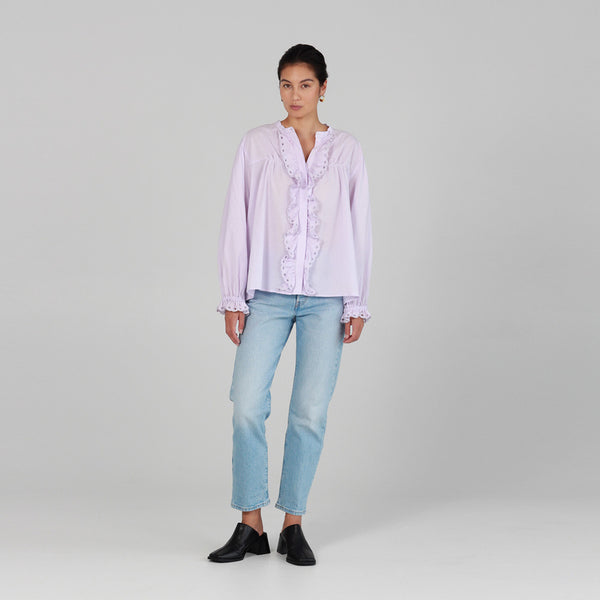 Tess Broderie Blouse - Iris