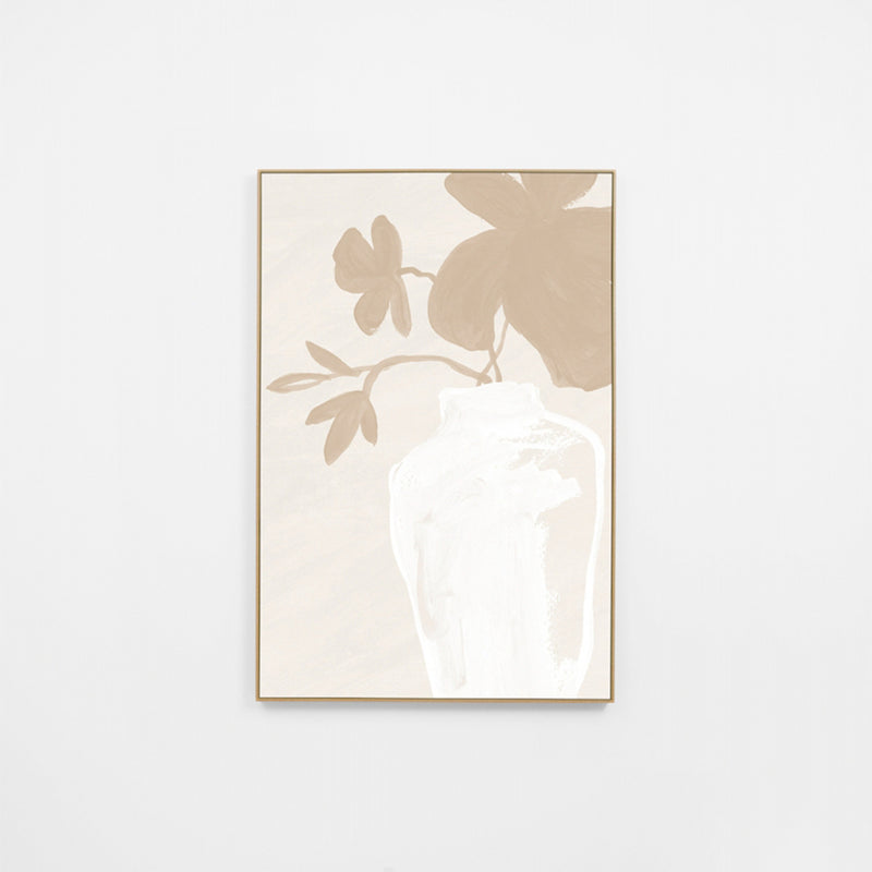 Vase Silhouette Framed Canvas - Blush