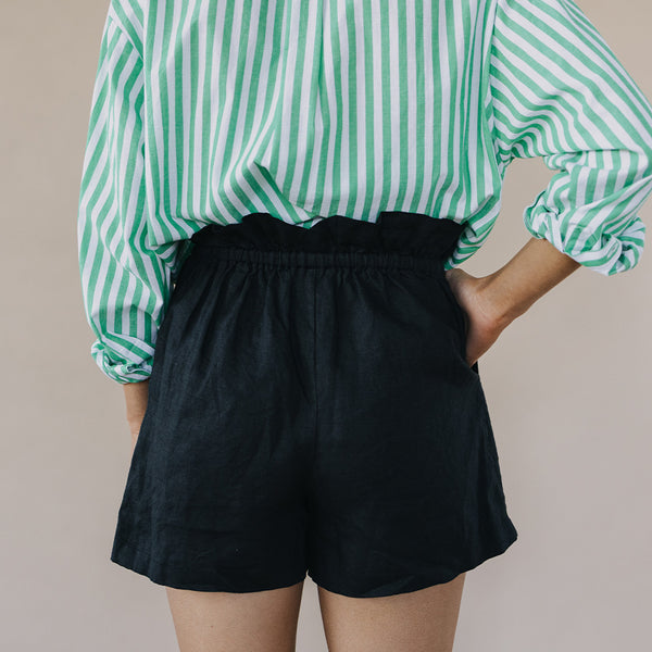 Amy Linen Shorts - Black